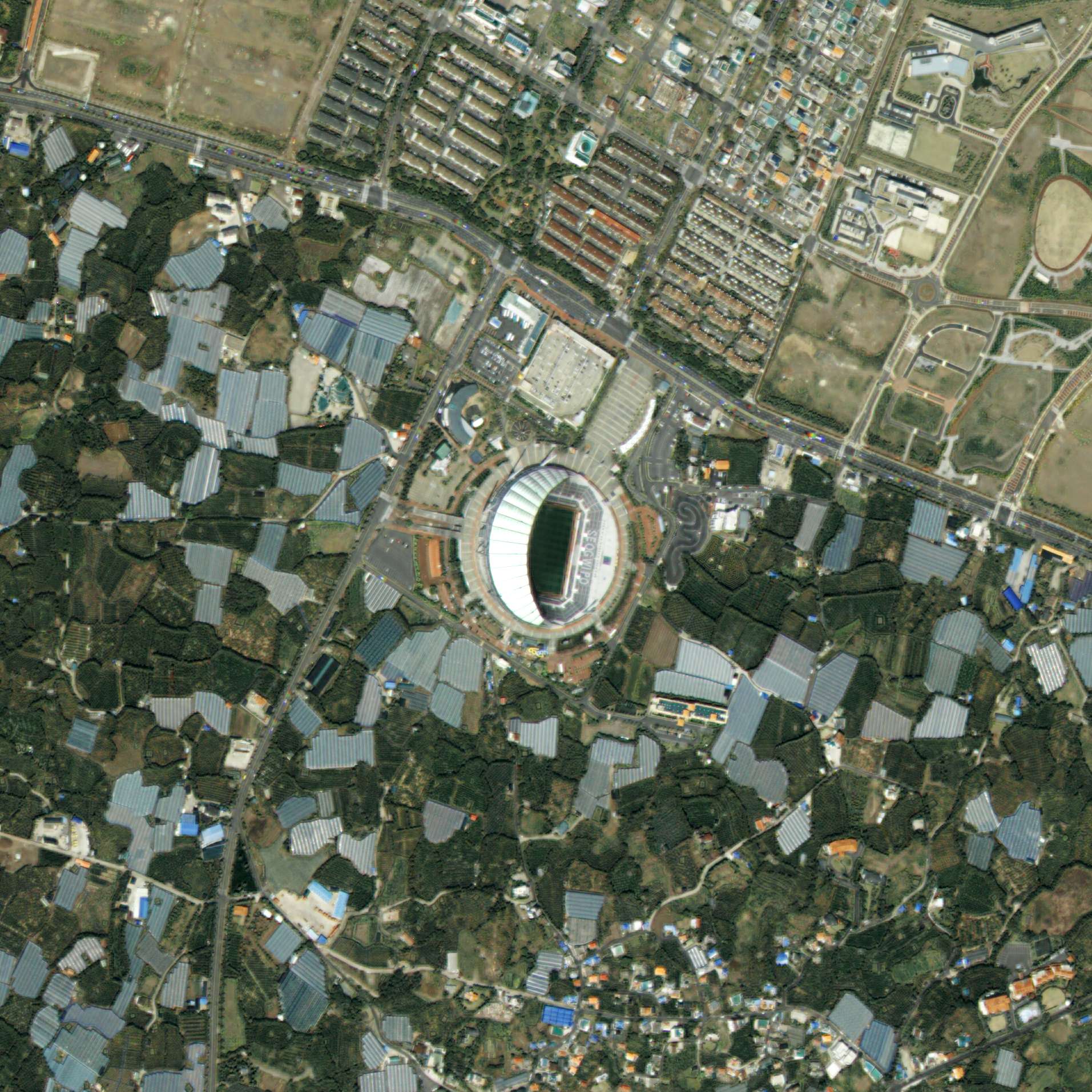 아리랑 3호가 촬영한 대한민국 제주 서귀포 월드컵 경기장  이미지